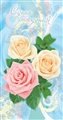 № 87-о/2009. С днем рождения! Две чайные и розовая роза на голубом фоне.