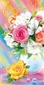 № 2013-085/5. Букет в белой вазе, жёлтая роза, бусины